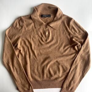 Primark Wool Blend Women's Polo Sweater Size M Beige Collared